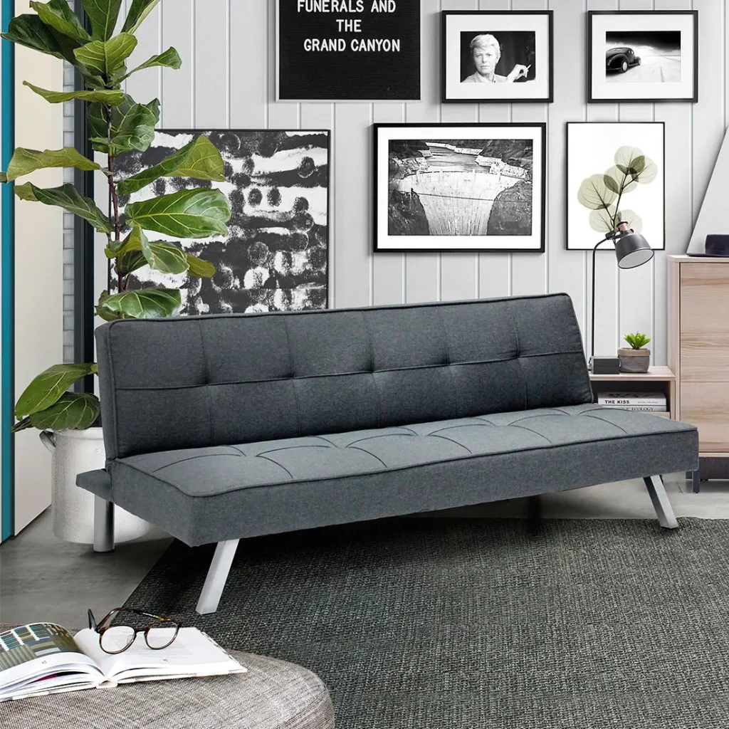 Koncept Furniture โซฟาเบดผ้า Loder สีเทา (176X85X73 ซม.) Gray Fabric Modern