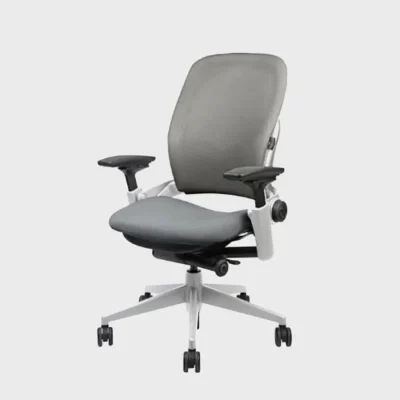 modernform เก้าอี้ steelcase รุ่น Leap ประกัน 12 ปี พนักพิงกลาง เบาะสีเทา โครงเงิน