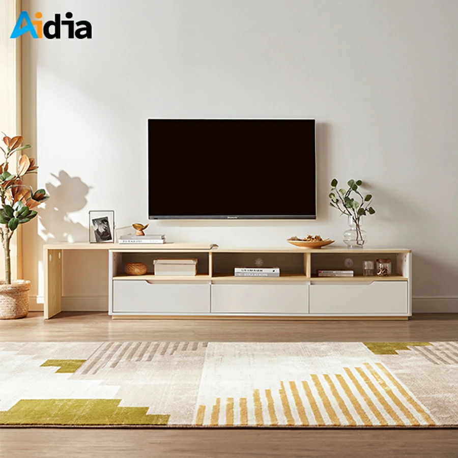 Aidia Home ชั้นวางทีวีสไตล์นอร์ดิก ขาว