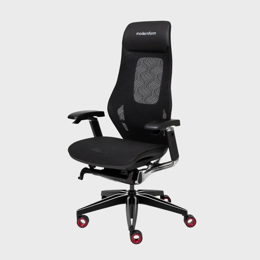 modernform เก้าอี้เกมส์ รุ่น ROC Ergonomic Gaming Chair พนักพิงสูง 4D Armrests Sport Car Inspired โครงดํา/สีเงิน
