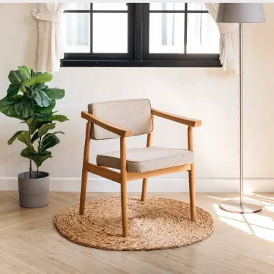 House No.5 Furniture Oak Chair MNC010 (Oslo collection) เบาะน้ำตาล