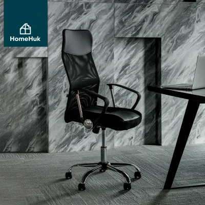 HomeHuk เก้าอี้ทำงาน รุ่น Worq Mesh High Back Office Chair พนักพิงรูปตัว S รับกับสรีระ ดำ BLACK