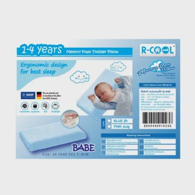 R COOL หมอนเด็ก รุ่น Babe สีฟ้า สีขาว W 29.5 X D 49.5 X H 4 Cm