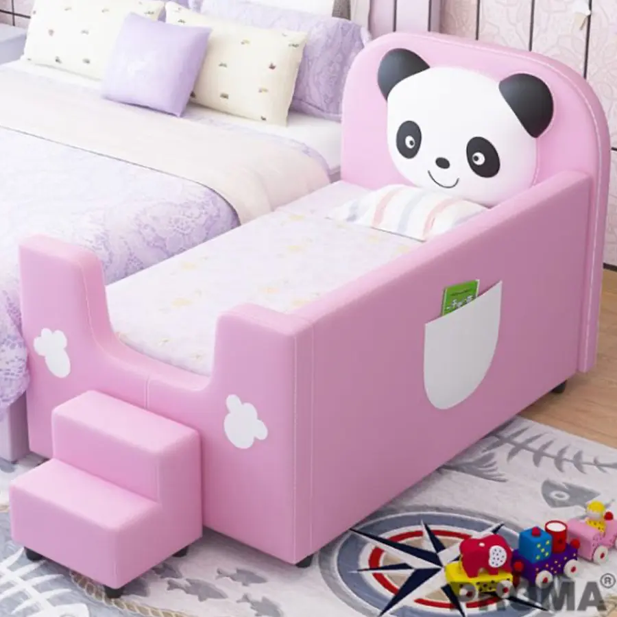 WOODEN FURNITURE SMALL CHILDREN BED KIDS CARTOON LEATHER Large Size  (Exclude Mattress)