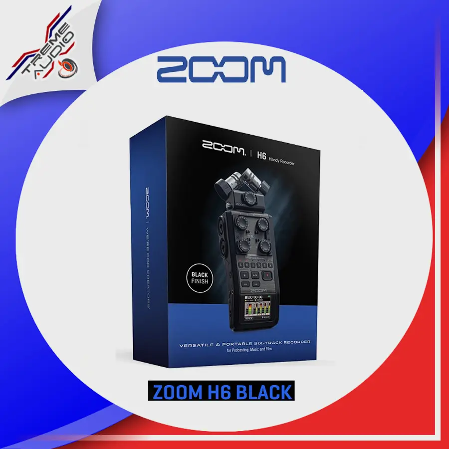 Zoom H6 Handy Recorder เครื่องบันทึกเสียง/ไมค์ พกพาระดับมืออาชีพ ประกันศูนย์ 1 ปี Black