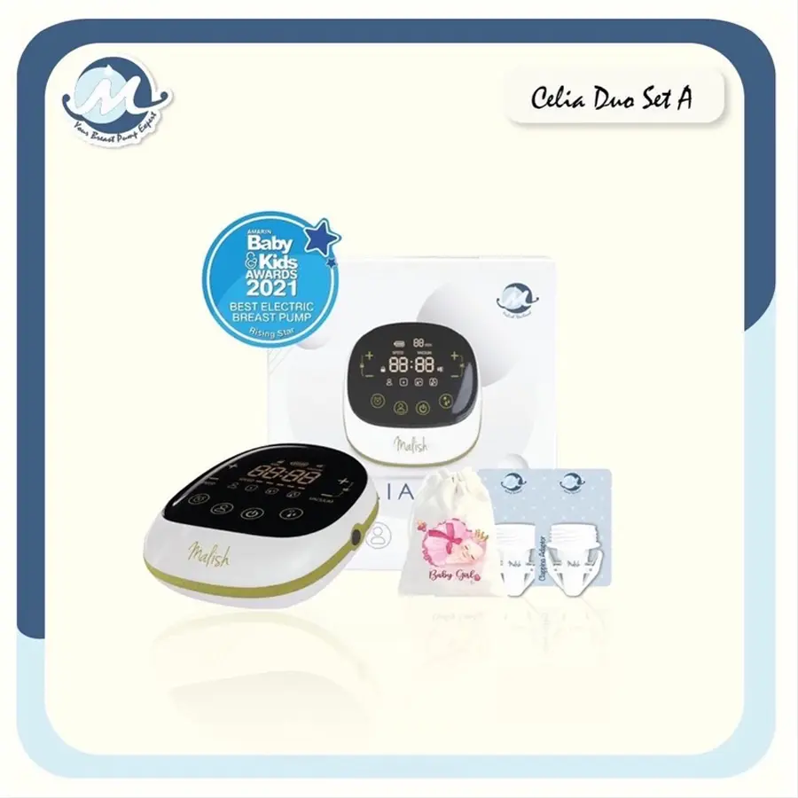 Malish เครื่องปั๊มนม Celia Duo Duo+ตัวหนีบ,Maymom 19 Mm