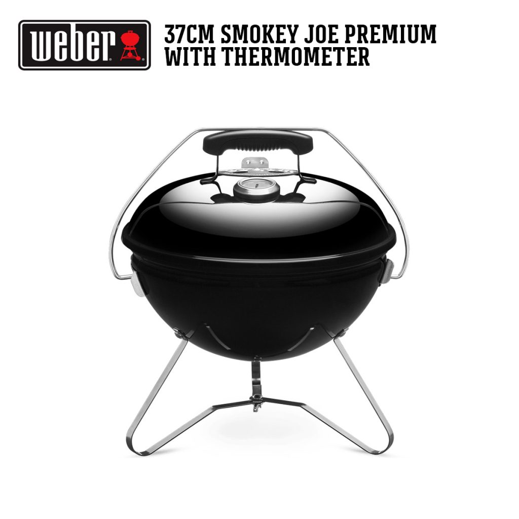 WEBER เตาถ่านบารบีคิว 37cm Smokey Joe Premium Charcoal Grill With Thermometer Black 37cm Alloy Steel โลหะผสมเหล็ก