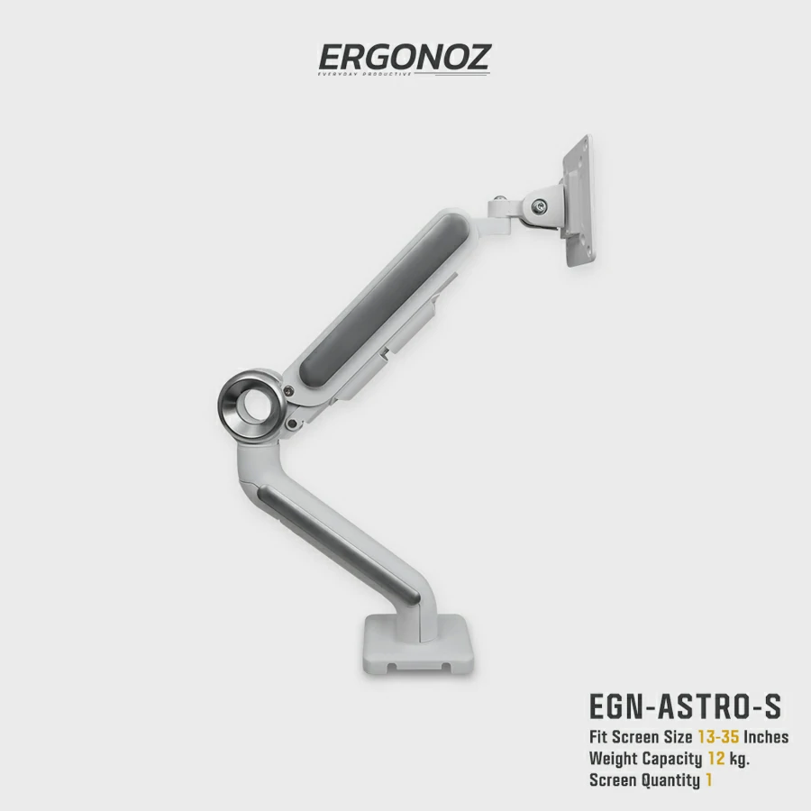 ERGONOZ แขนจับจอ ขาตั้งจอคอม รุ่น 1 จอ (EGN-ASTRO-S) สำหรับหน้าจอ 13 – 35 นิ้ว รองรับน้ำหนัก 12 Kg. ขาว