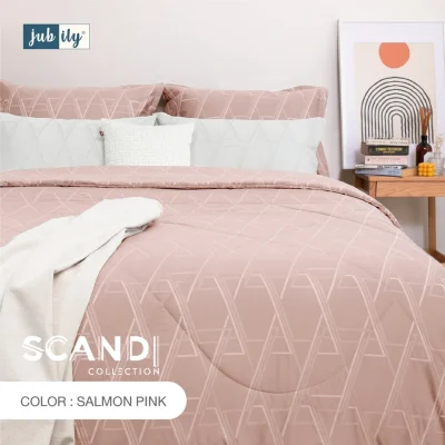 JUBILY – ชุดผ้าปูที่นอน 3.5 ฟุต SINGLE – SCANDI COLLECTION 460 SERIES SALMON PINK 3.5ฟุต