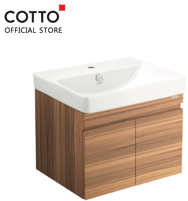 COTTO ตู้เก็บของใต้อ่างล้างหน้าแบบแขวนผนัง รุ่น V00163PW เฉพาะตู้ ตู้และอ่าง