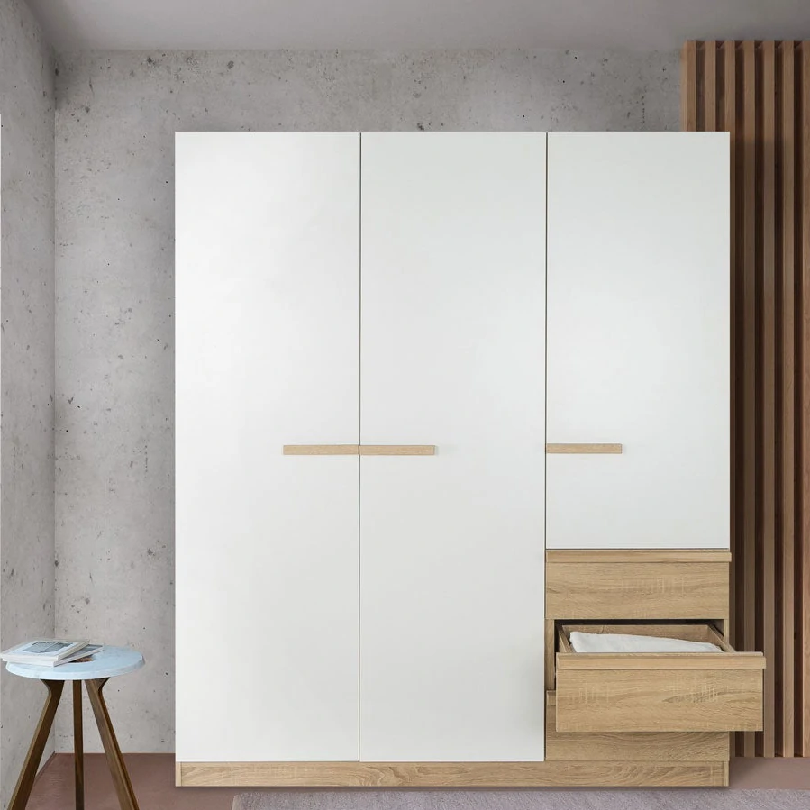 Koncept Furniture ตู้เสื้อผ้า รุ่น Hanz สีโอ๊ค (150x60x180 cm.) White 121 – 150 cm Contemporary