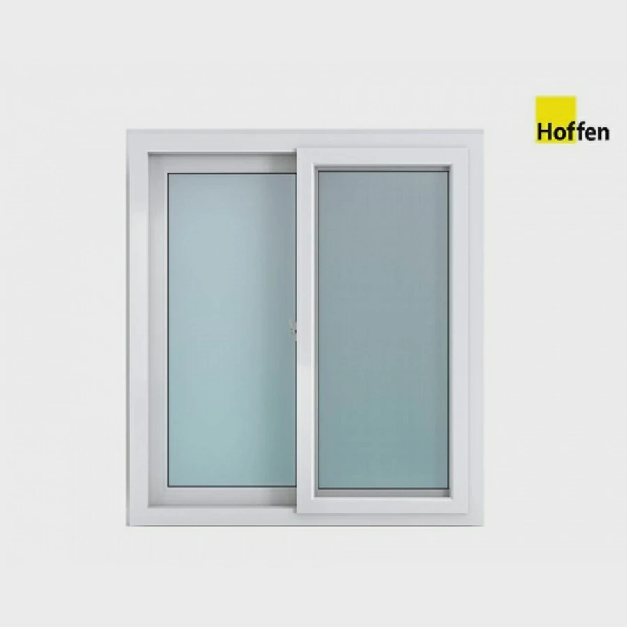 Hoffen หน้าต่างไวนิล บานเลื่อน ขนาด 100×110ซม. SS (Trendy) พร้อมมุ้ง สีขาว