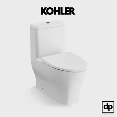 สุขภัณฑ์ KOHLER แบบชิ้นเดียว รุ่น Familycare พร้อมฝารองนั่งแบบกันกระแทก ดีไซน์โถแบบ Skirt ขาว 4.8 ลิตร