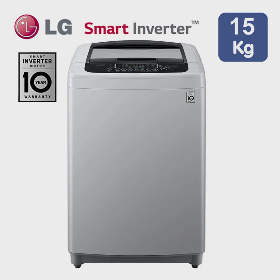 LG เครื่องซักผ้าฝาบน ระบบ Smart Inverter ขนาด 15 KG. รุ่น T2555VSPM เทา
