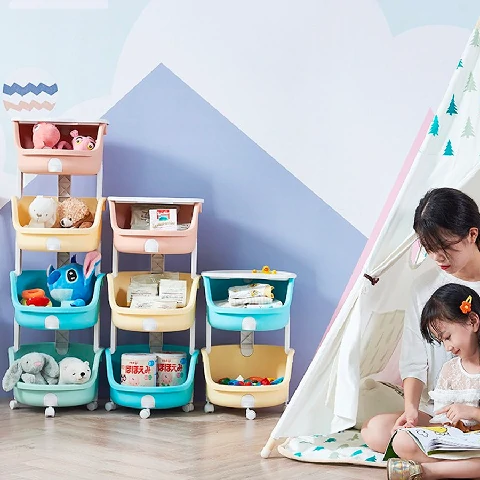 Jumper Kids ตะกร้าเก็บของ ตะกร้าผ้า ตะกร้าอเนกประสงค์ ตะกร้าใส่ผ้า กันน้ำ พร้อมล้อเลื่อน 4 ล้อ ตะกร้าทรงกลม รุ่น C854