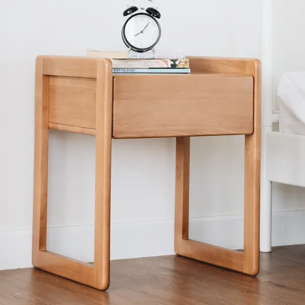 Uchu side table โต๊ะข้องเตียง สไตล์มูจิ มีลิ้นชัก เปิดปิดลื่นสบาย Oak06209 MAAI Design Uchu side table