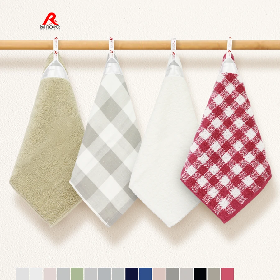 RAINFLOWER Towel ผ้าเช็ดหน้า ขนาด 25×25 cm. เด็กนักเรียน มีที่เขียนชื่อป้องกันสูญหาย แถม พกพาสะดวก ( คละสี/คละลาย ) คละสี-คละลาย6ผืน 25×25 cm.