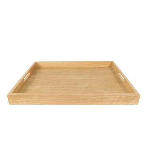 MINIWOOD ถาดเสิร์ฟ สี่เหลี่ยม ถาดไม้ Wooden Tray ไม้ยางพารา XL