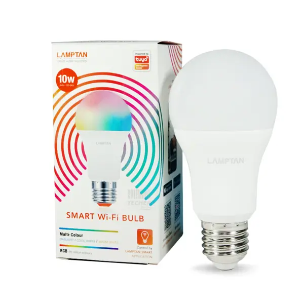 Lamptan Smart Bulb 10W-Wifi / 9W-Bluetooth RGB หลอดไฟอัจฉริยะ เชื่อมต่อผ่านแอพ SmartLife / Tuya 16ล้านเฉดสี 1,050lm 15,000 ชั่วโมง LED E27 16 ล้านเฉดสี 16 ล้านเฉดสี รุ่น Wi-Fi