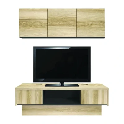 Koncept Furniture ชุดวางทีวีและตู้โชว์ รุ่น Urbani ขนาด 120 ซม.   สีไม้อ่อน 101 – 120 ซม.