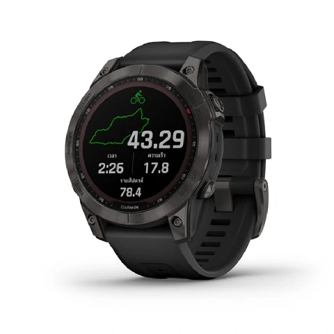 Garmin  Fenix 7 Solar Series นาฬิกา นาฬิกาสมาร์ทวอทช์ สินค้ารับประกัน 1 ปี 7 Carbon Gray DLC Ti