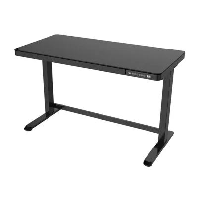 DF Prochair | โต๊ะไฟฟ้า ยืน-นั่งทำงาน รุ่น ET118 ท็อปกระจกดำ ขนาด 60x120cm
