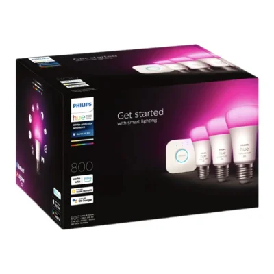 Philips Hue Starter Kit หลอดไฟเปลี่ยนสีอัจฉริยะ 3 หลอด พร้อม Philips Hue Bridge Color Ambiance Starter kit