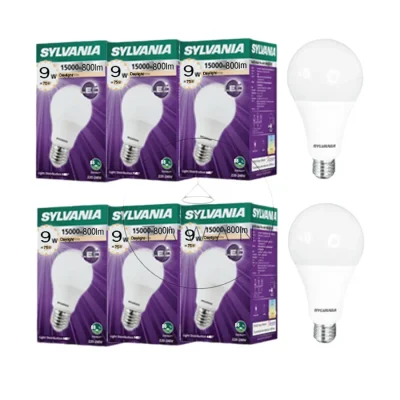 Sylvania หลอดไฟแอลอีดี 9วัตต์ LED Bulb 9w รุ่น Basic Plus[6หลอด] Warmwhite แสงเหลือง