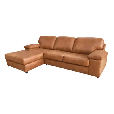 ZEN Collection L Shape Sofa รุ่น BONNIE 260 cm fauxLeather Chestnut Brown เบดซ้าย