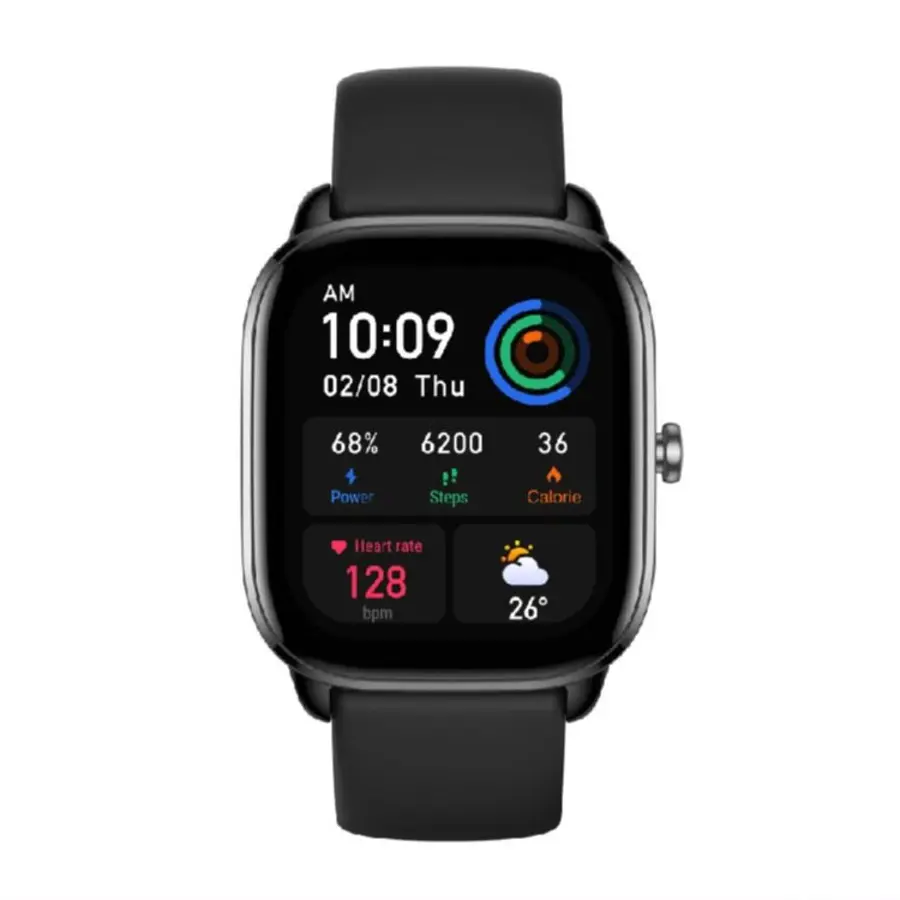 Amazfit GTS 4 Mini (สมาร์ทวอช์) หน้าจอ 1.65″ AMOLED, วัดอัตราการเต้นของหัวใจ, ระดับความเครียด ด้วยการแตะเพียงครั้งเดียว Midnight Black