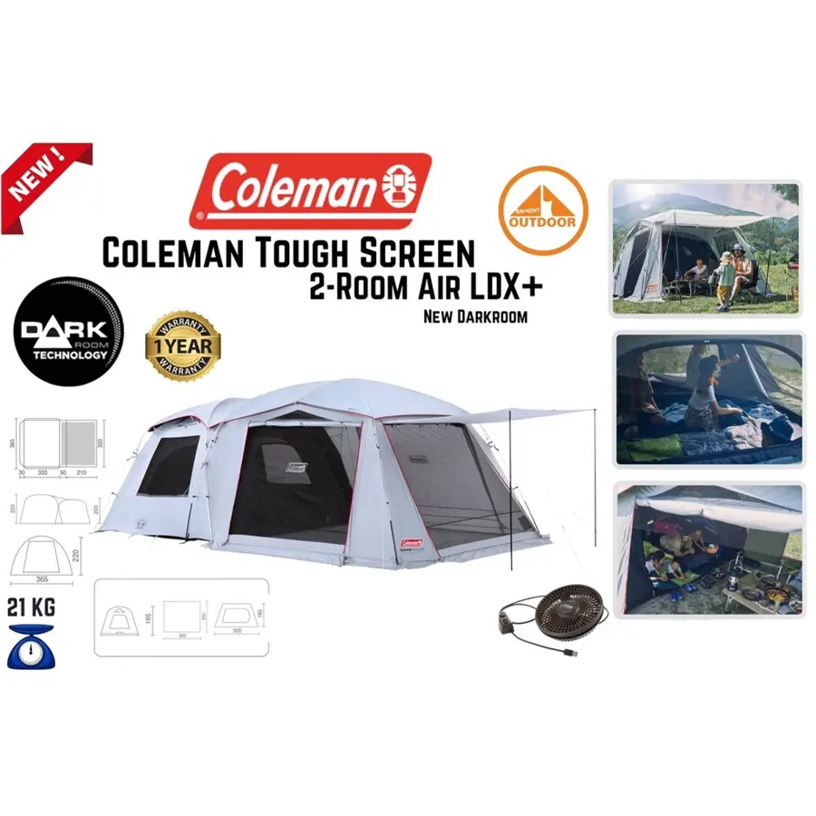Coleman เต้นท์  Tough Screen 2 Room Air LDX+ 21 kg