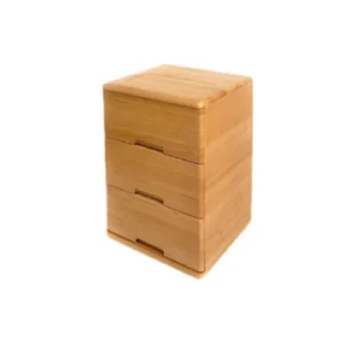 Maai Design Santo Side Table, Multi-Functional Side Table With 3 Drawers, Unique Minimalist Design, Durable Oak06210