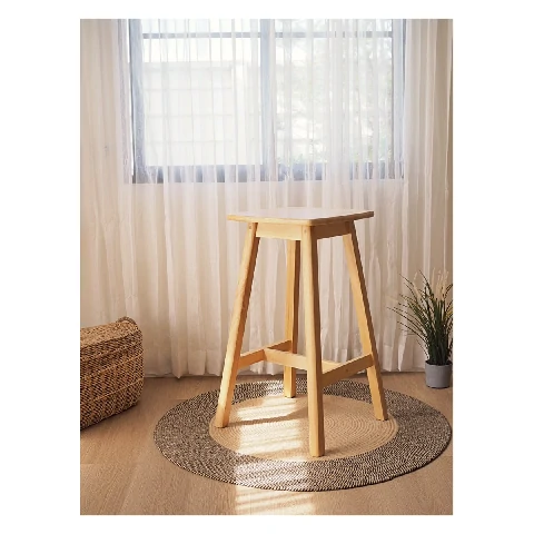 BAAN FURNITURE เก้าอี้สตูลไม้ยางพารา รุ่นสเวน ขนาด ก40xย40xส75 ซม. สีธรรมชาติ