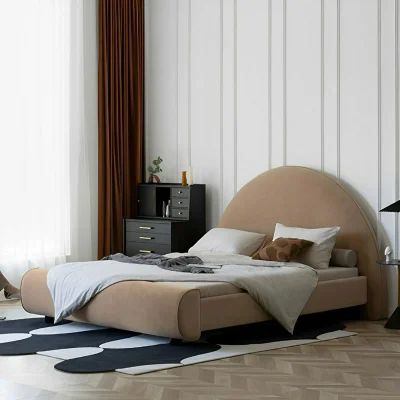 MJhomedesigns เตียงรุ่น Nordic Style Moon Bed DC635 สีน้ำตาล L210.8xW243xH120 cm.