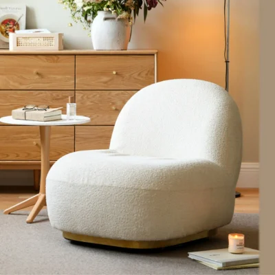 MJhomedesigns เก้าอี้ รุ่น INS Style Fleece Velvet Chair CH393 White