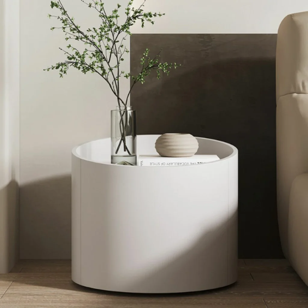 MJhomedesigns โต๊ะข้างเตียงรุ่น Nordic Smoked Wood Grain Bedside Tabl TB774e Cool White