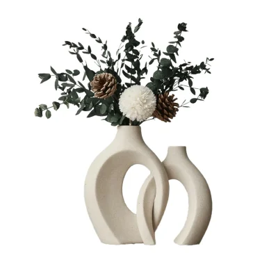 [ Charissa ] Minimalism Ceramic Vases : แจกันเซรามิคคู่ สไตล์โมเดิร์นมินิมอล