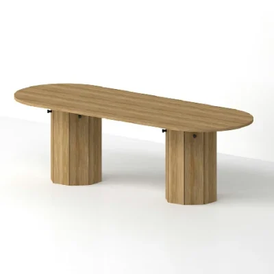 HARVBRAND โต๊ะทานข้าว BOLE Capsule Table W240xD90xH75 รุ่น T241 Honey Elm